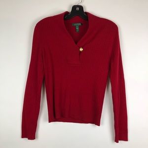 Ralph Lauren Pull Over Sweater Gold Button